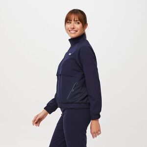 Figs Performance Scrub Jacket, Navy Blue, Medium, New